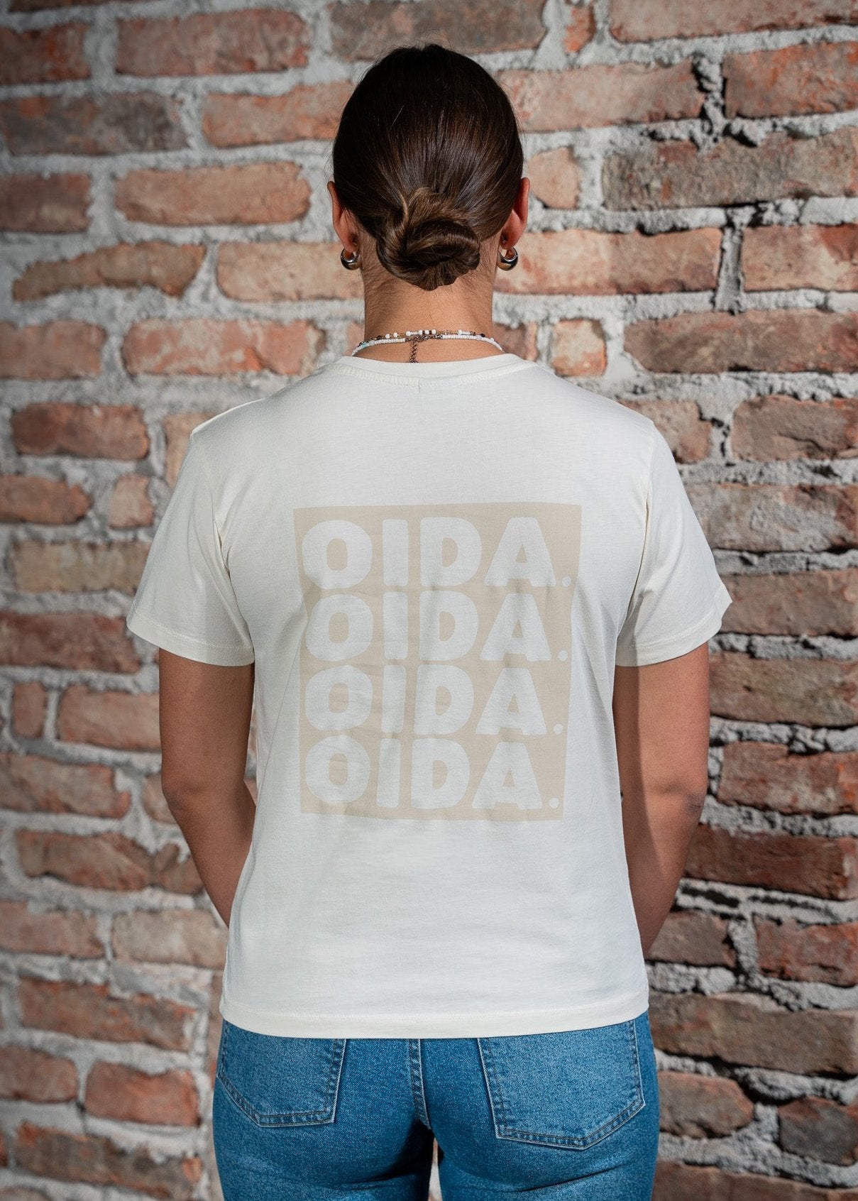 T-Shirt weiß mit Oida-Siebdruck