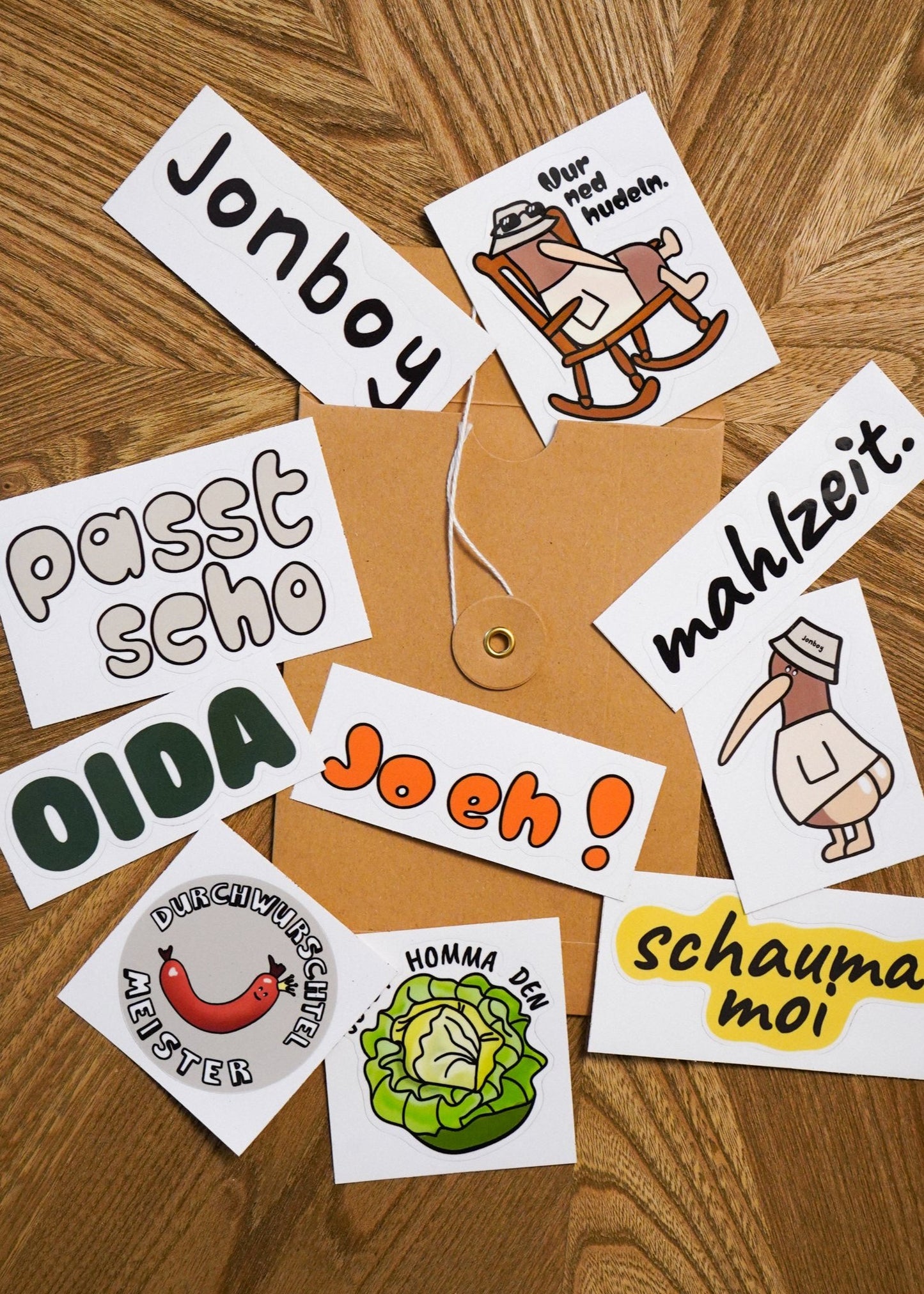 Stickerset Verpackung Kuvert