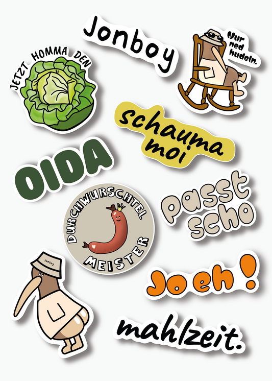 Jonboy Dialekt-Stickerset